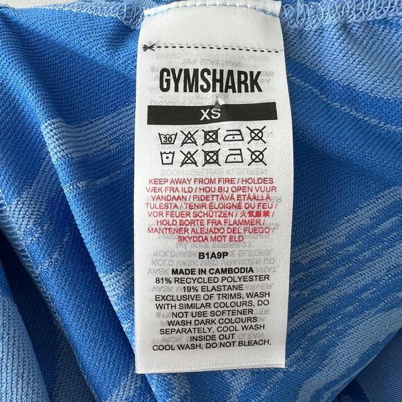 Gymshark Gs Power Blue Jacquard Shorts Stretch Waistband Loose Fit Size X-Small - Picture 6 of 7